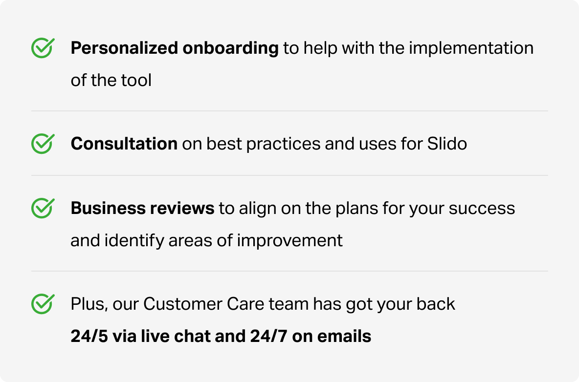 Slido for enterprise dedicated success manager