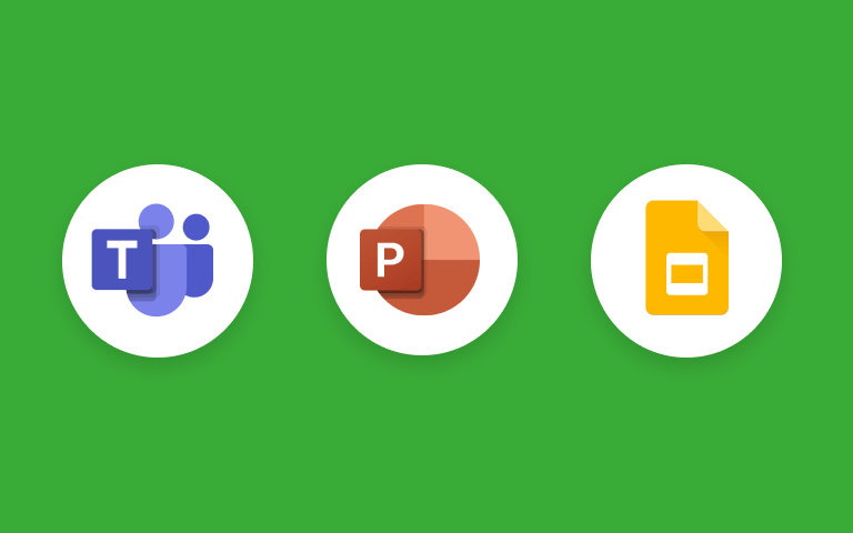 Microsoft Teams, Powerpoint and Google Slides integrations.